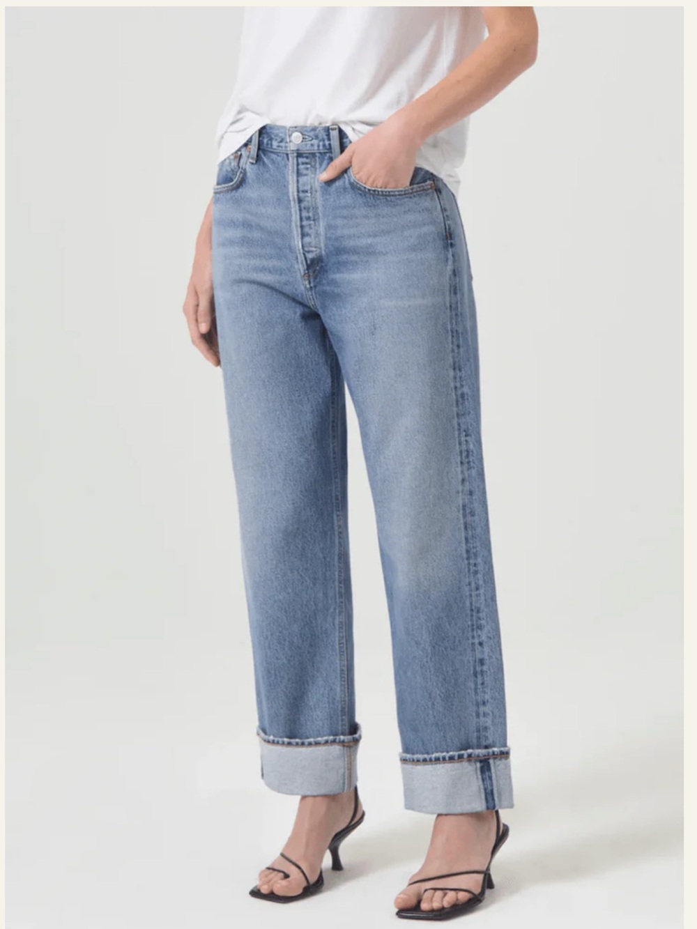 Agolde Fran Low Slung Easy Straight Jeans in Invention